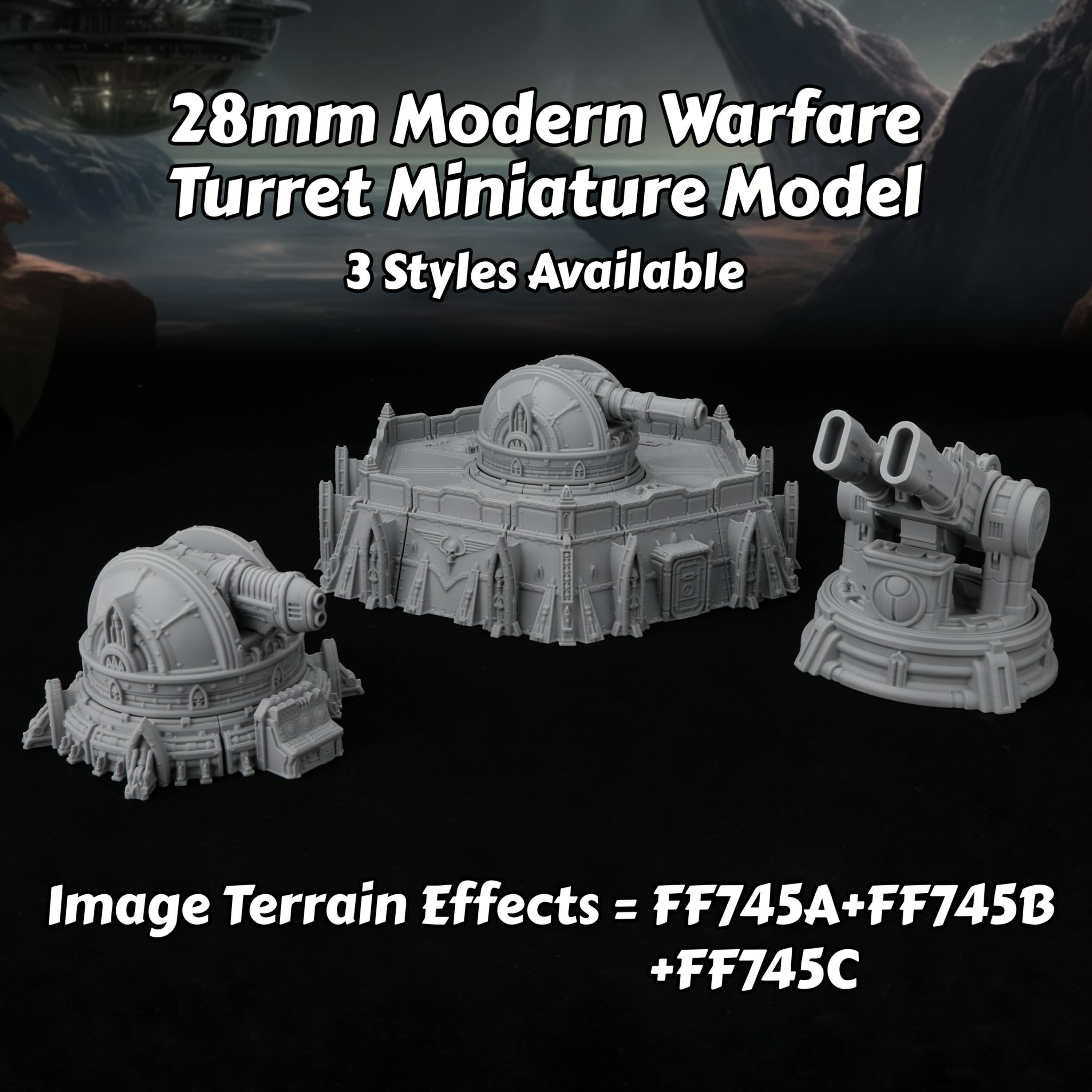 Board Game Dune - TTRPG Sci-Fi Defense Miniature Terrain Set