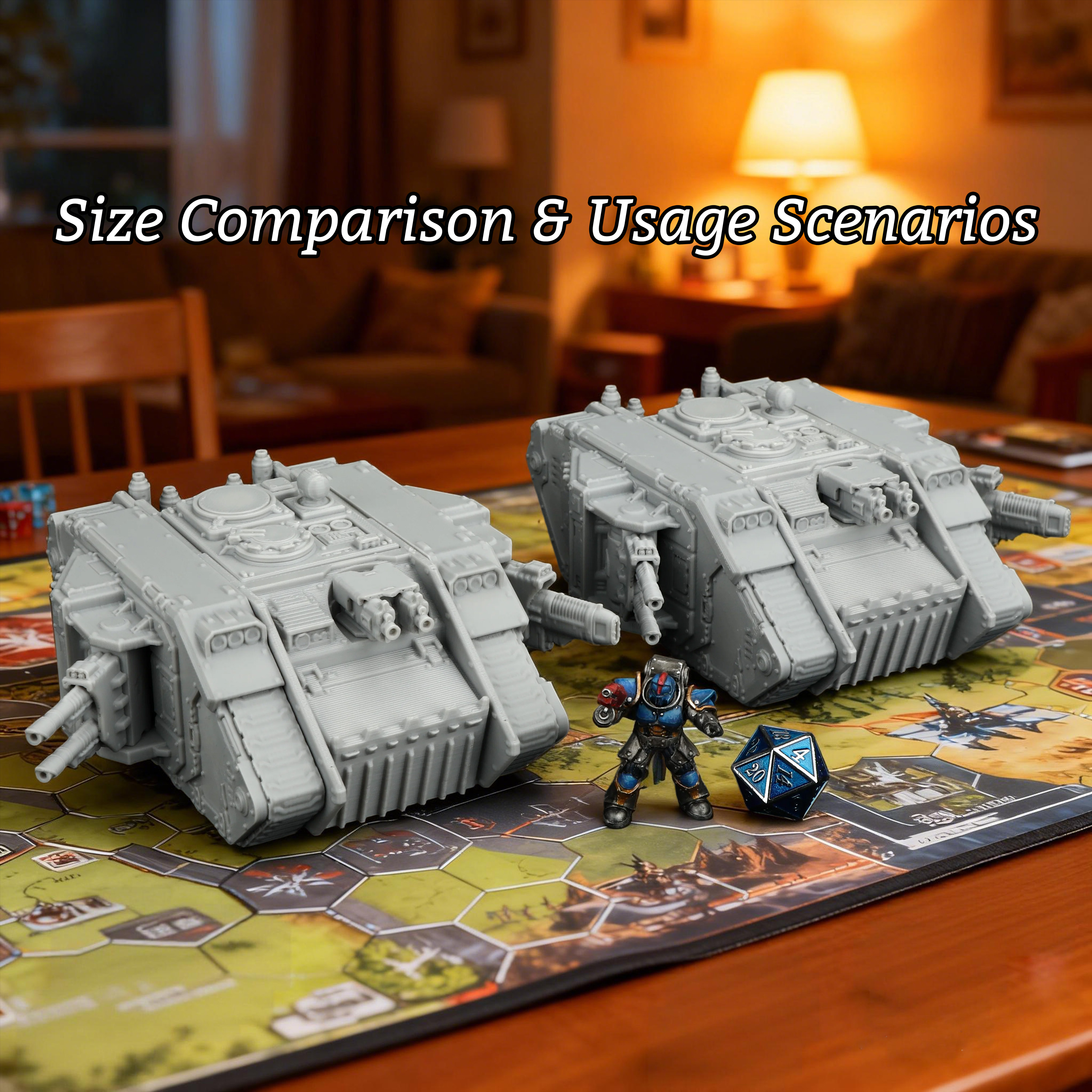 Board Game Dune - 2Pcs Sci-Fi Tank Miniature Set, TTRPG