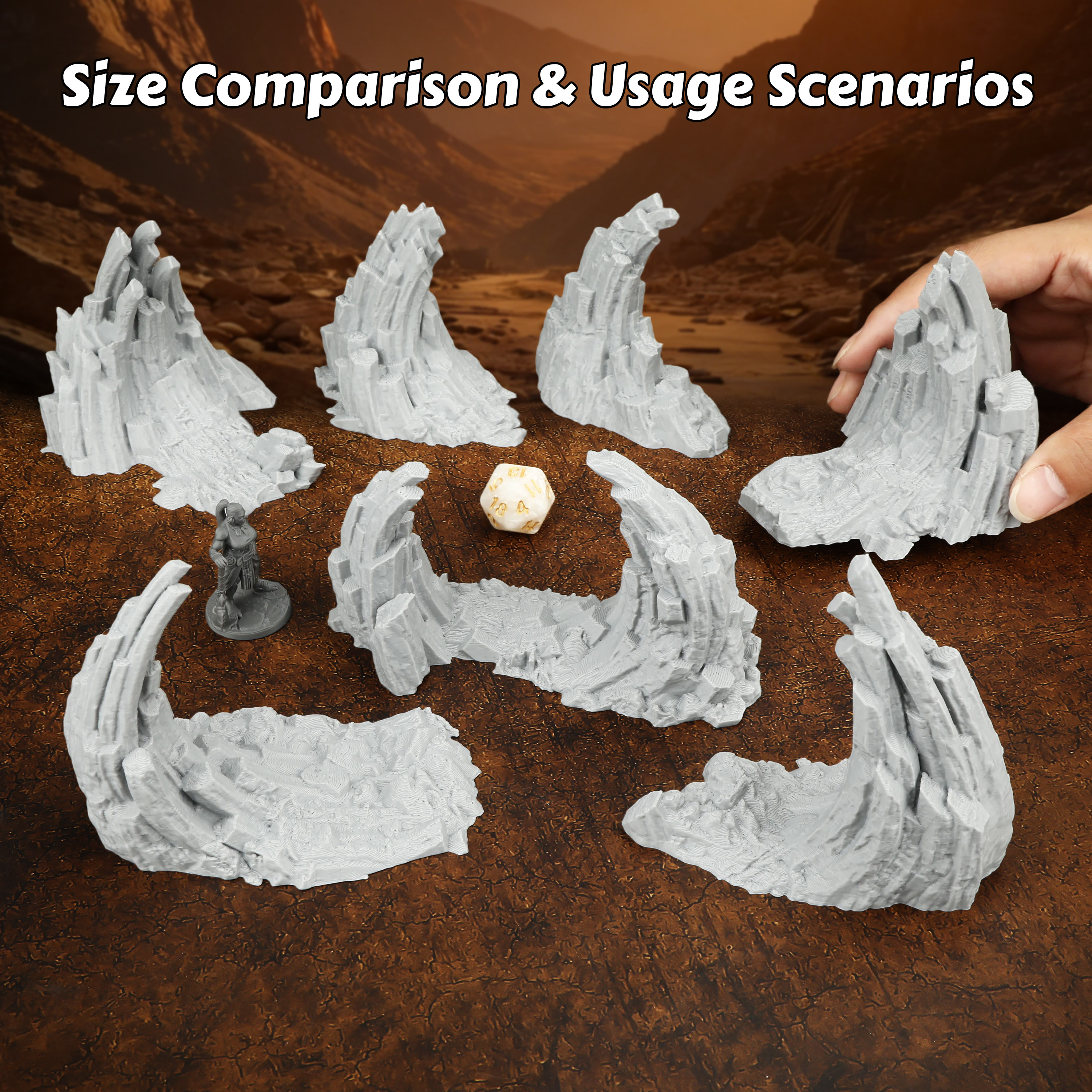 Board Game Dune - TRPG Rocky Terrain Miniature - Dynamic