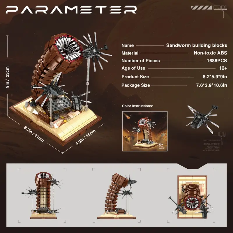 1688PCS MOC Movie Dune Sandwor - đánh giá và giá Board Game Dune