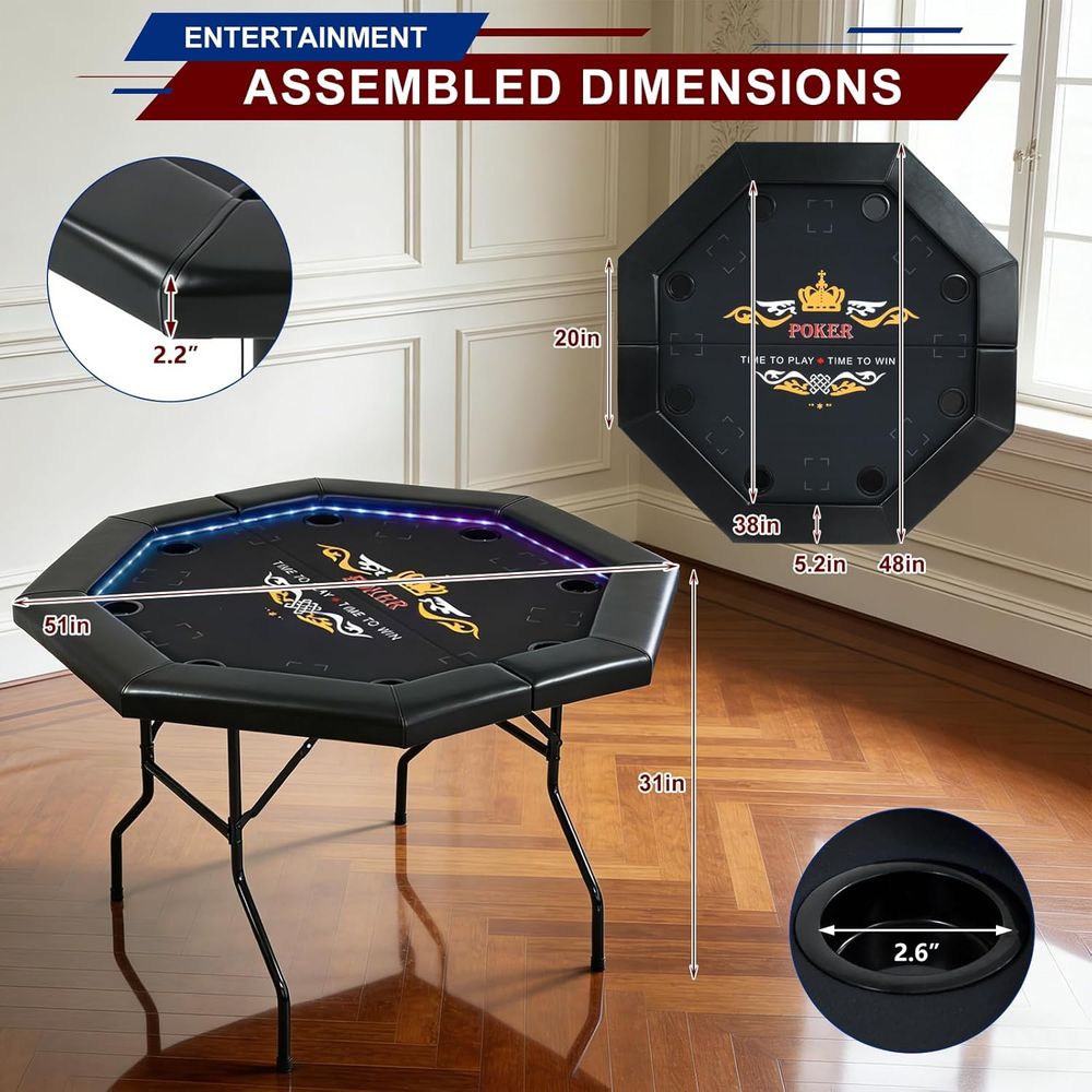 LED Poker Table or 8 Players,  - đánh giá và giá Board Game Or Boardgame